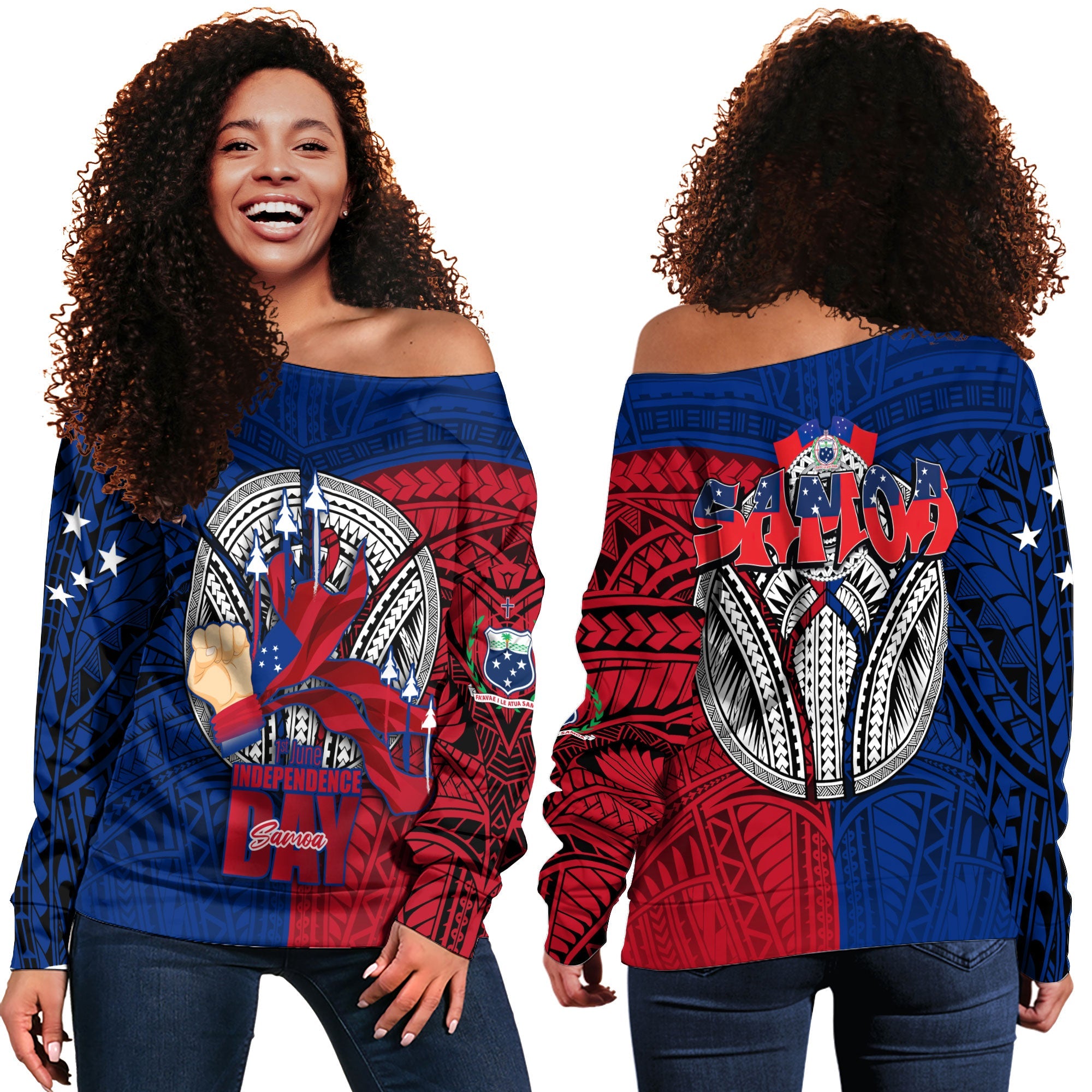 Samoa Independence Day 1st June Women Off Shoulder Sweatshirt