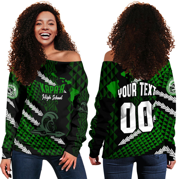 Hawaii Kapaa High School Custom Women Off Shoulder Sweatshirt Map Style