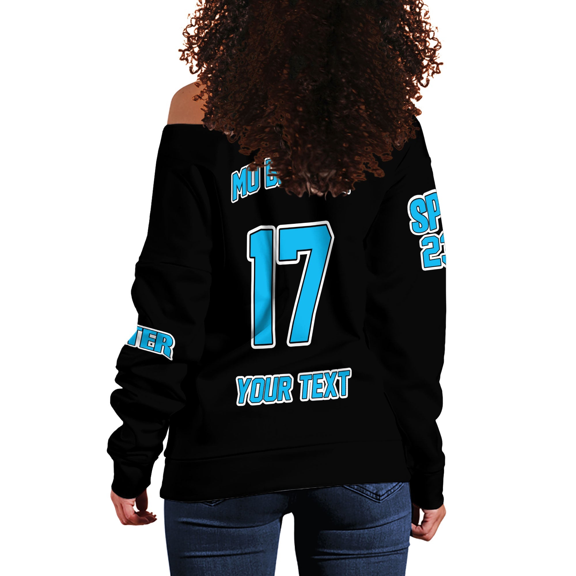 Fraternity Sweatshirt - Personalized Mu Beta Phi Women Off Shoulder Sweatshirt Original Dark Style