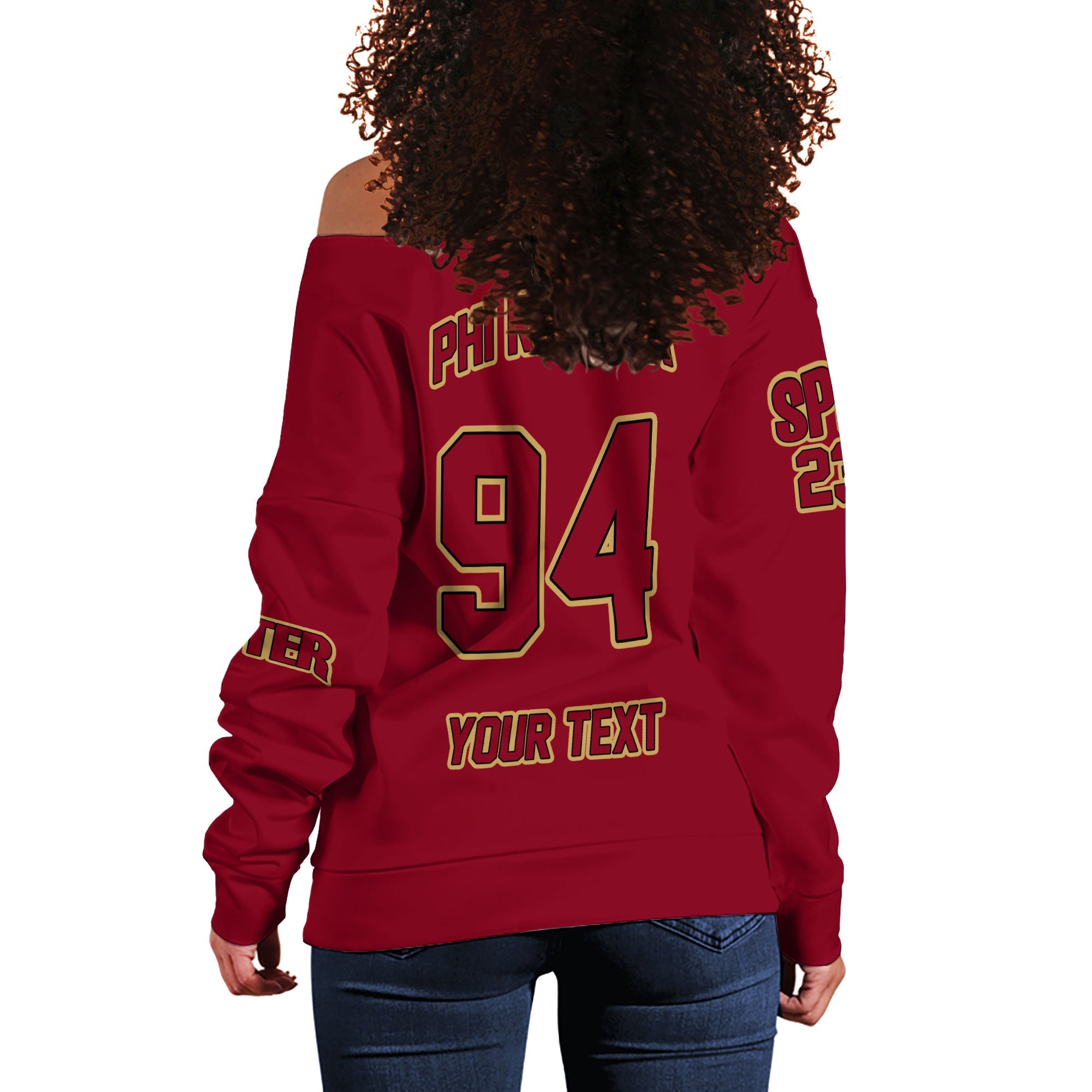 Fraternity Sweatshirt - Personalized Phi Rho Eta Women Off Shoulder Sweatshirt Original Maroon Style