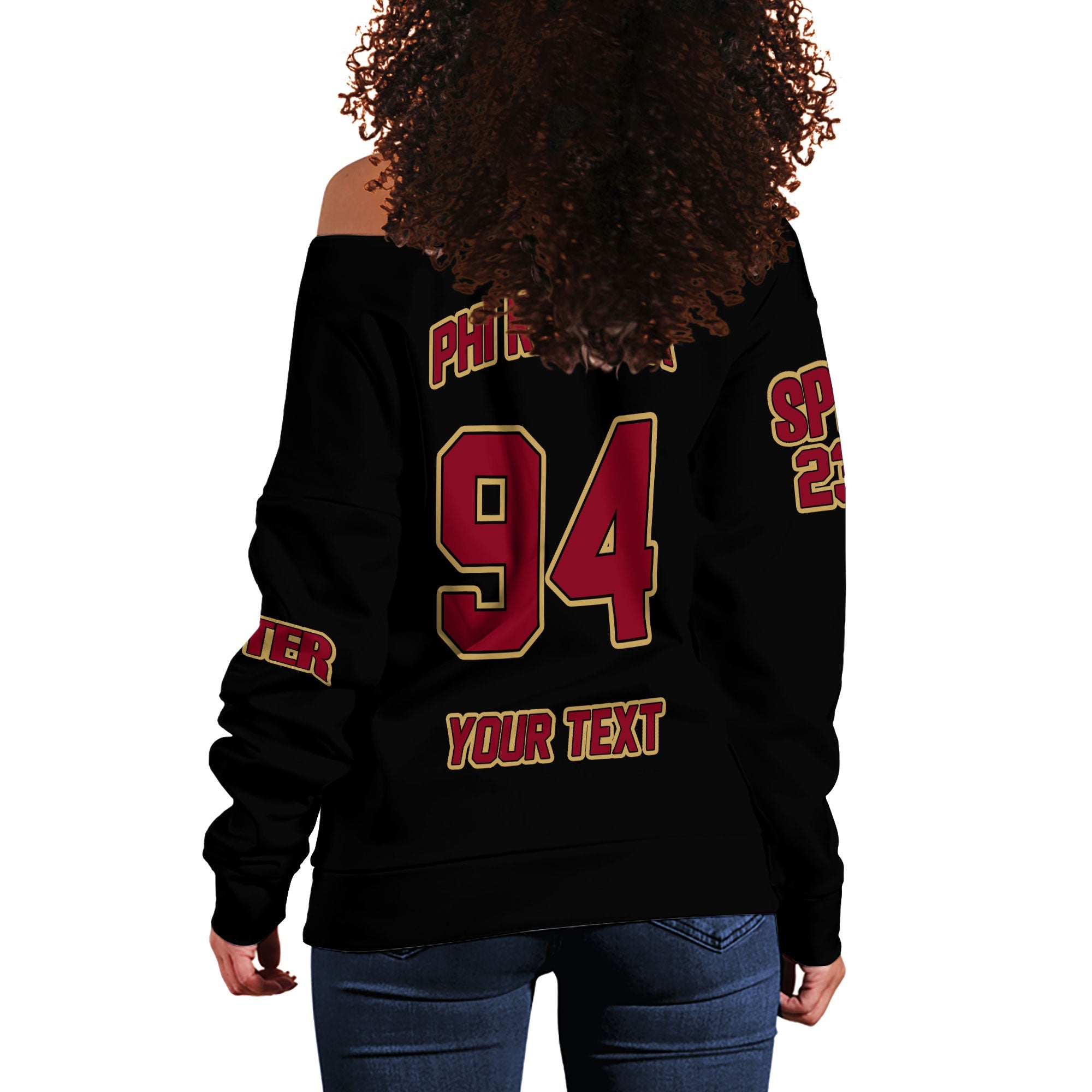 Fraternity Sweatshirt - Personalized Phi Rho Eta Women Off Shoulder Sweatshirt Original Dark Style