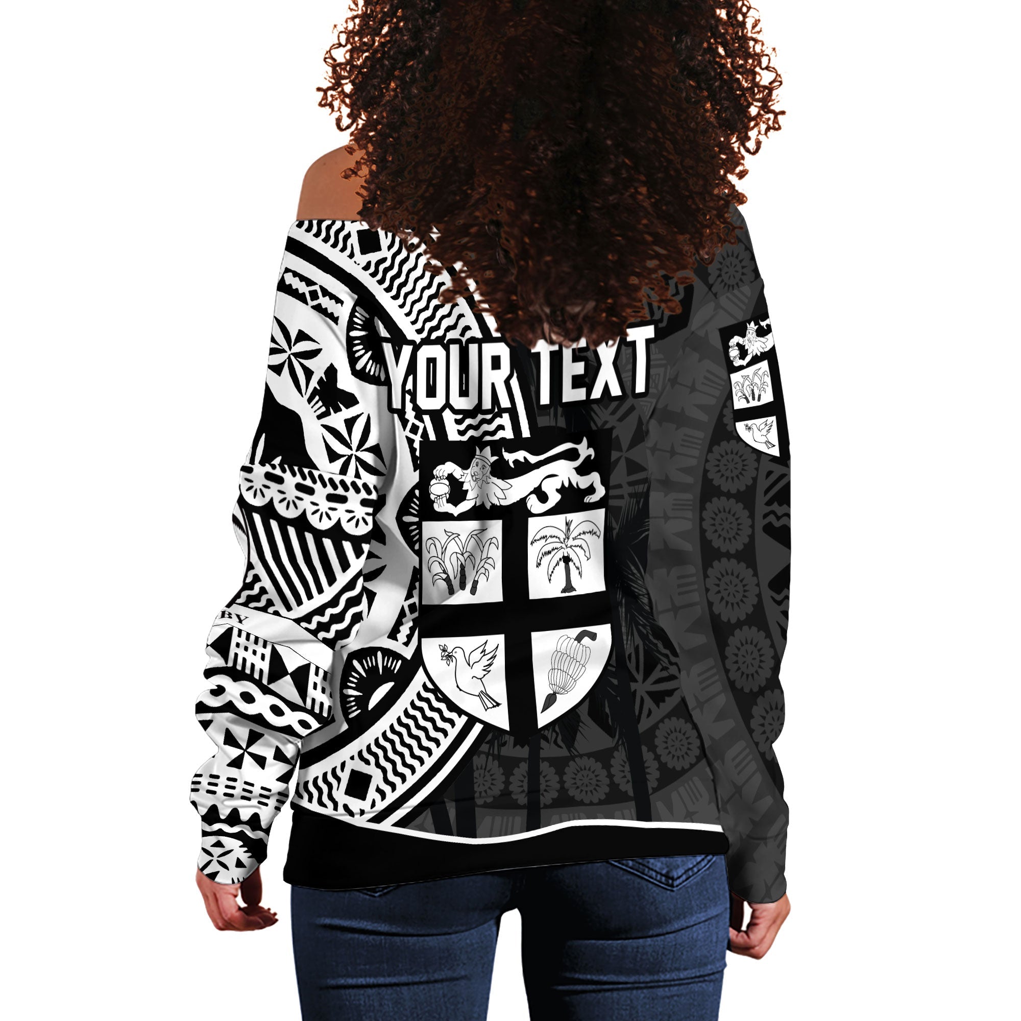 Custom Fiji Rugby Women Off Shoulder Sweatshirt