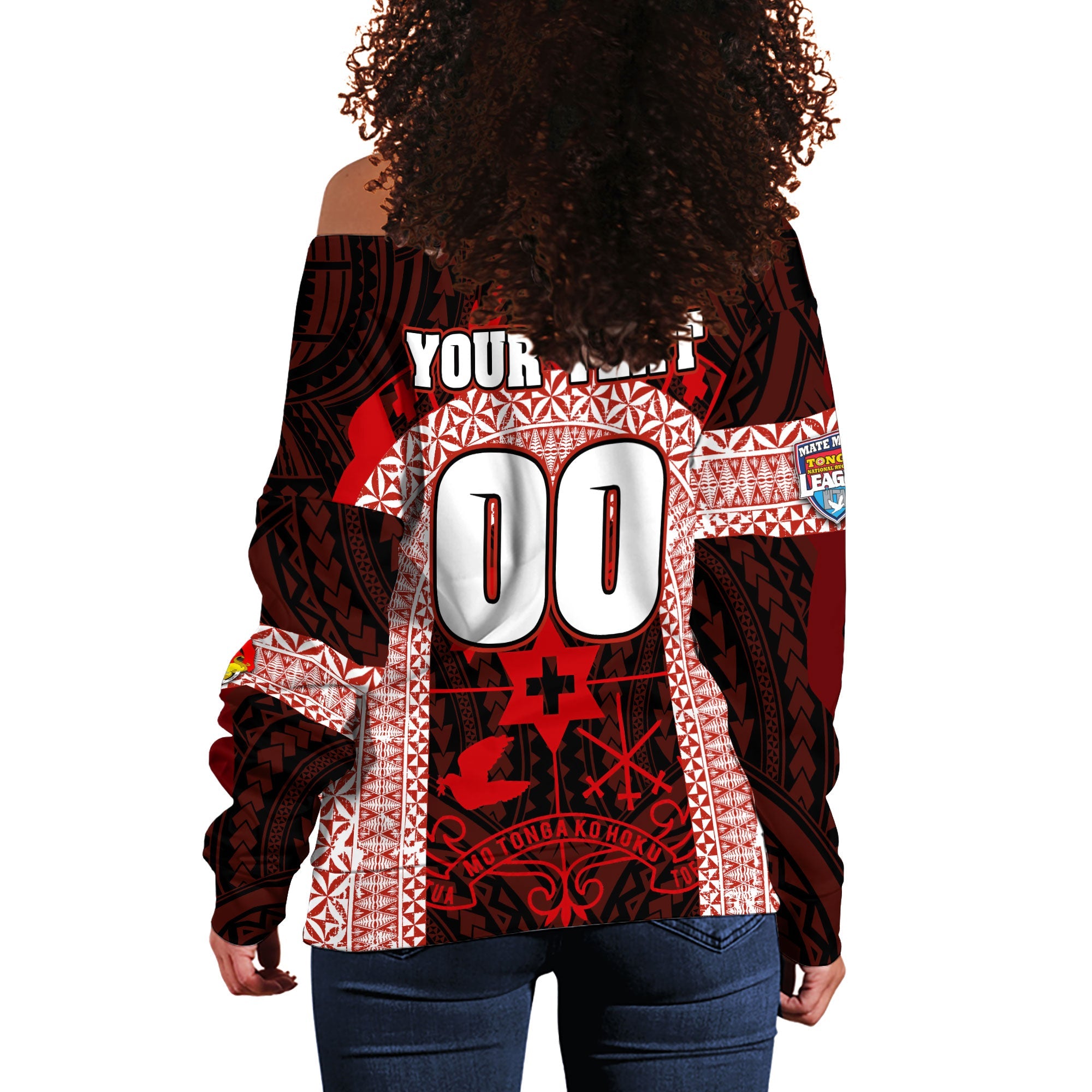 Custom Tonga Mate Ma'a Rugby League Women Off Shoulder Sweatshirt