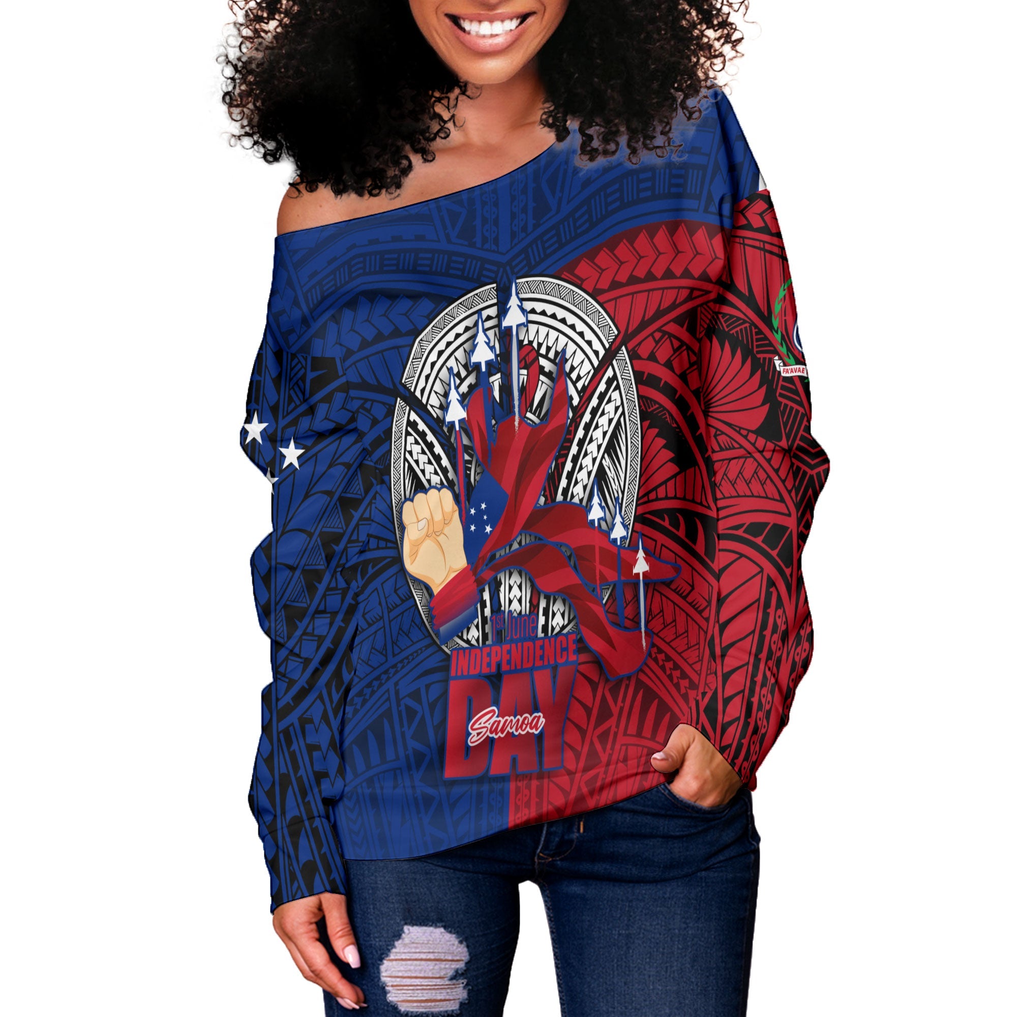 Samoa Independence Day 1st June Women Off Shoulder Sweatshirt