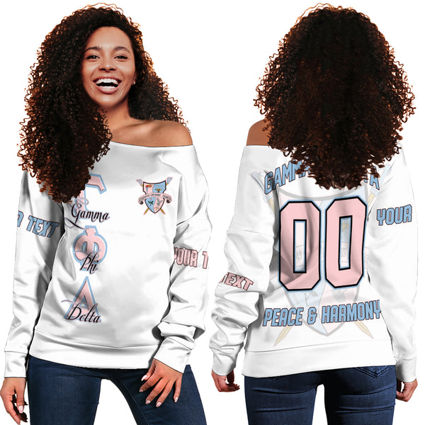 Sorority Sweatshirt - Personalized Gamma Phi Delta Women Off Shoulder Sweatshirt Original Style