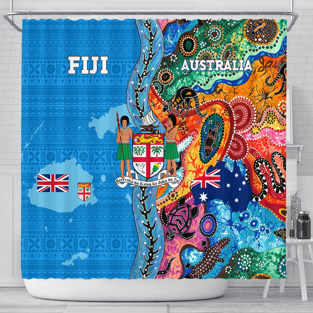 Fiji Tapa & Australia Aboriginal Shower Curtain