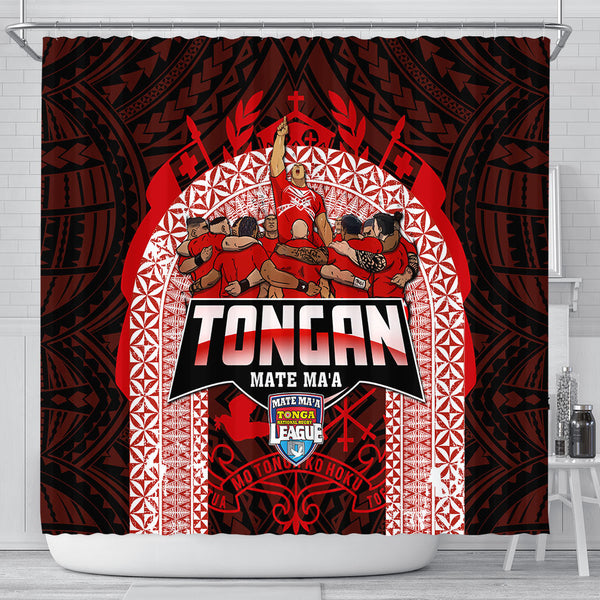 Tonga Mate Ma'a Rugby League Shower Curtain