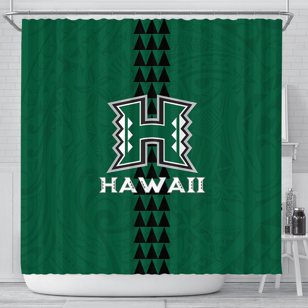 Hawaii Rainbow Warriors Rugby Shower Curtain