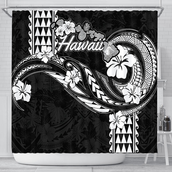 Hawaii Seal Shower Curtain Turtle & Map Style