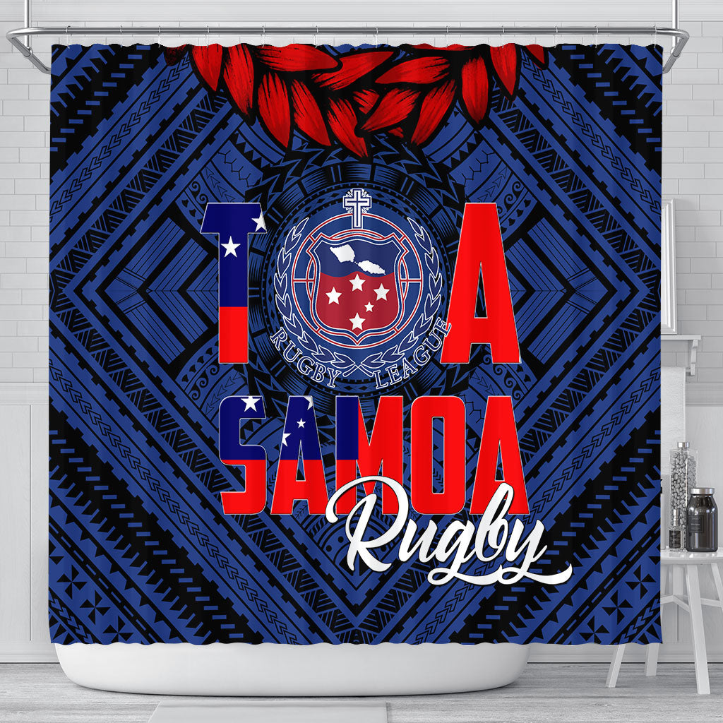 Polynesian Samoa Shower Curtain Toa Samoa Rugby Ula Fala Style