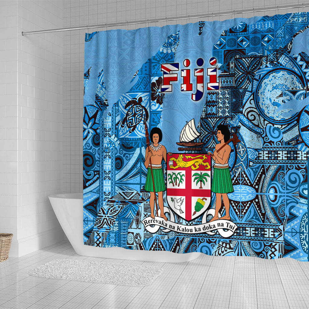 Fiji Flag & Coat Of Arms Shower Curtain