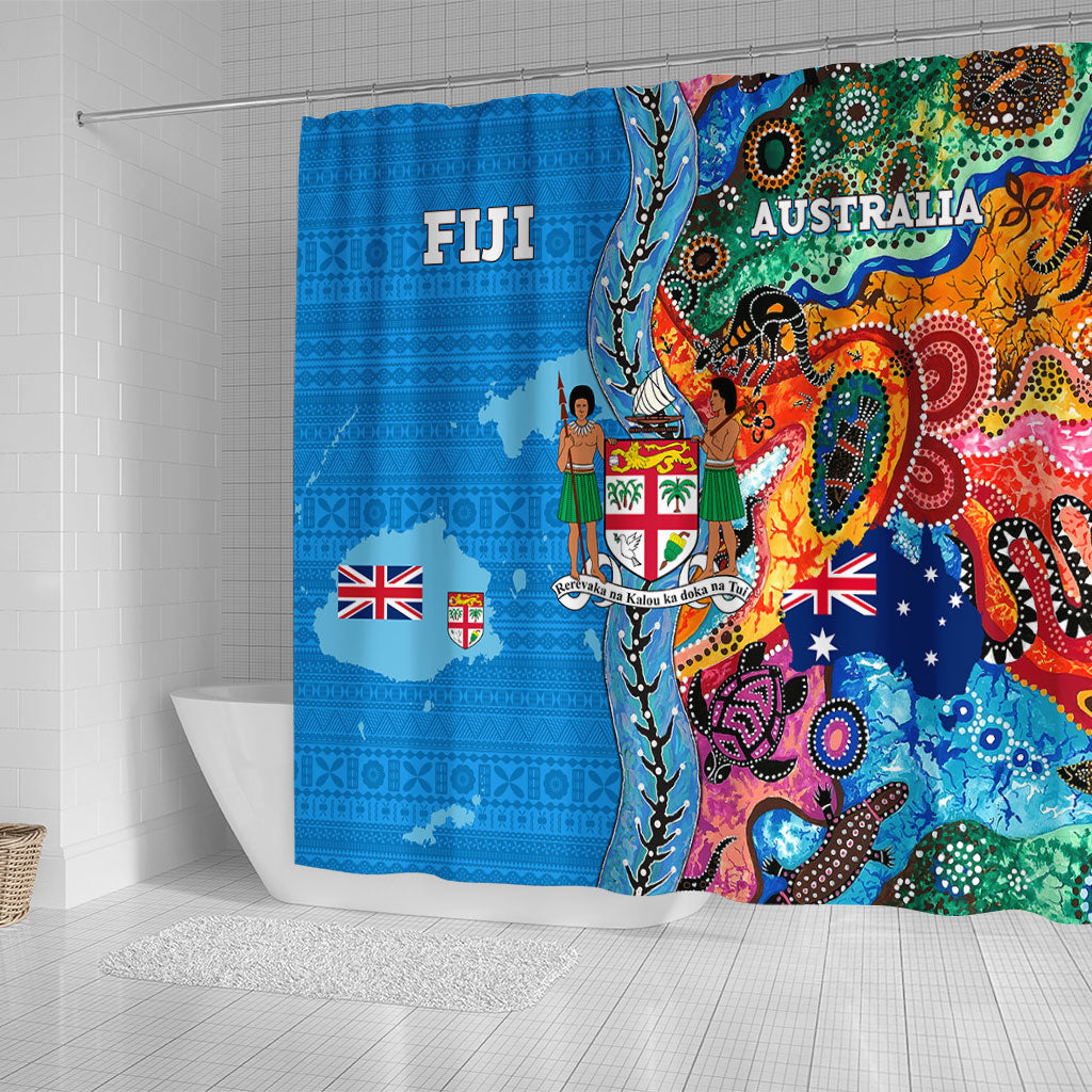 Fiji Tapa & Australia Aboriginal Shower Curtain