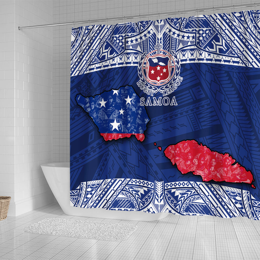 Samoa TOA Rugby Shower Curtain Map Style