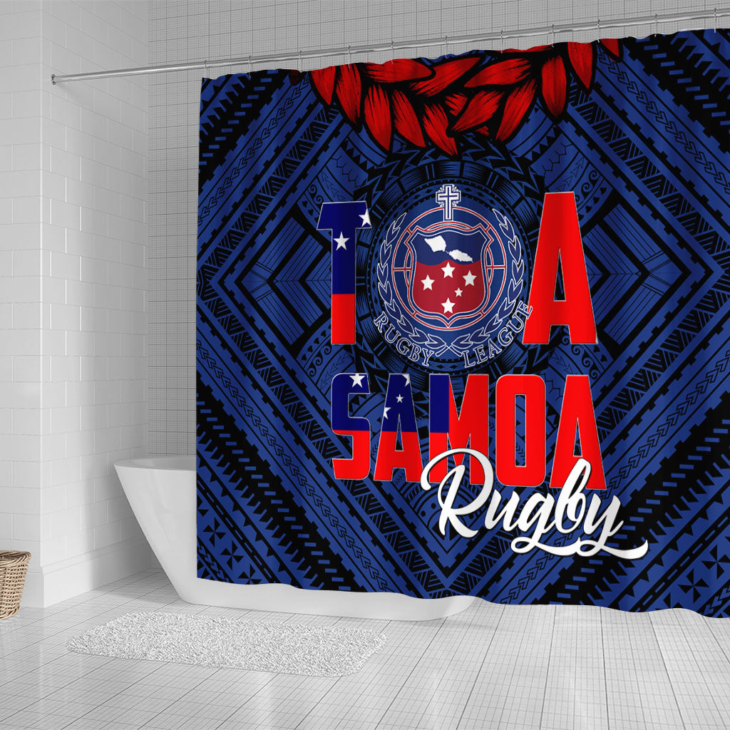 Polynesian Samoa Shower Curtain Toa Samoa Rugby Ula Fala Style