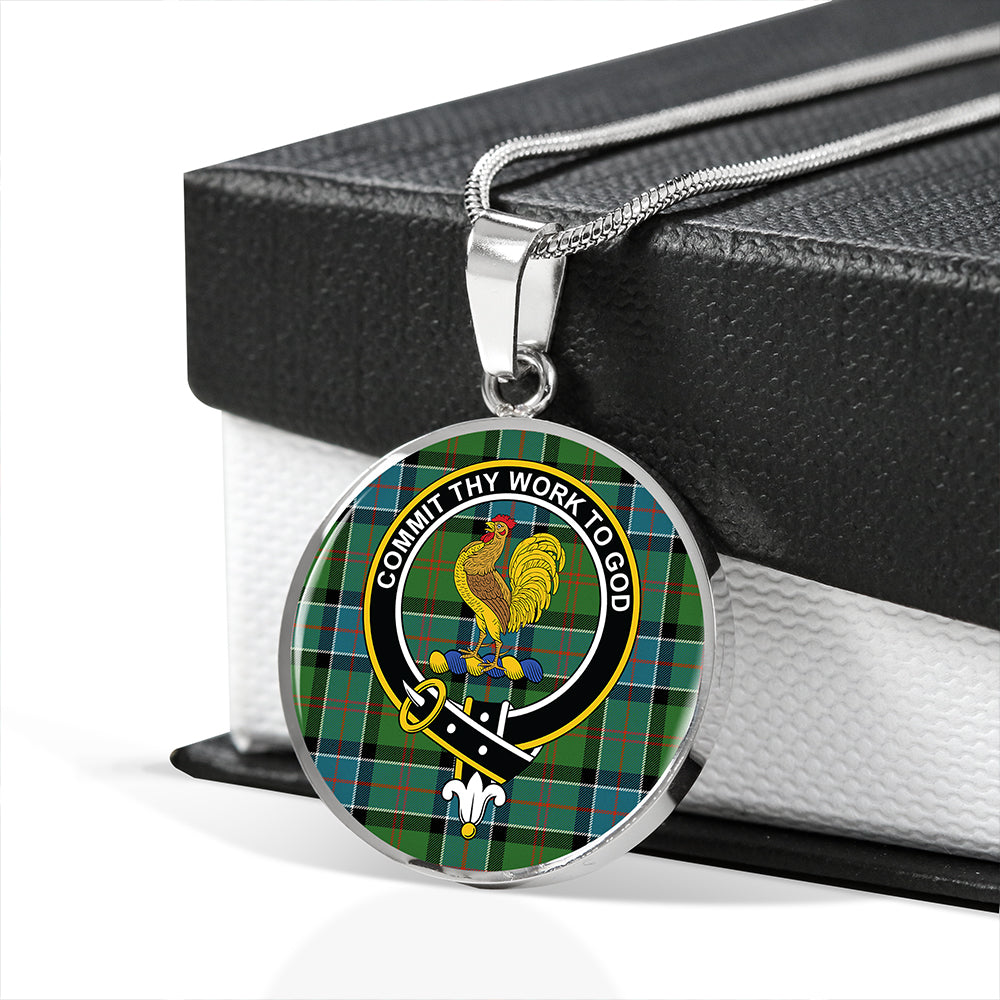 Scottish Tartan Sinclair Hunting Ancient Clan Circle Necklace Classic Style