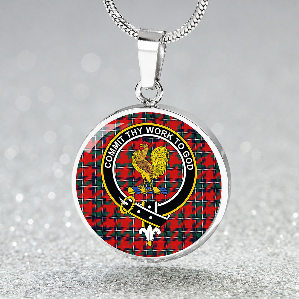 Scottish Tartan Sinclair Lyon Count Modern Clan Circle Necklace Classic Style