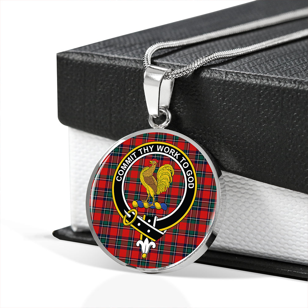 Scottish Tartan Sinclair Lyon Count Modern Clan Circle Necklace Classic Style