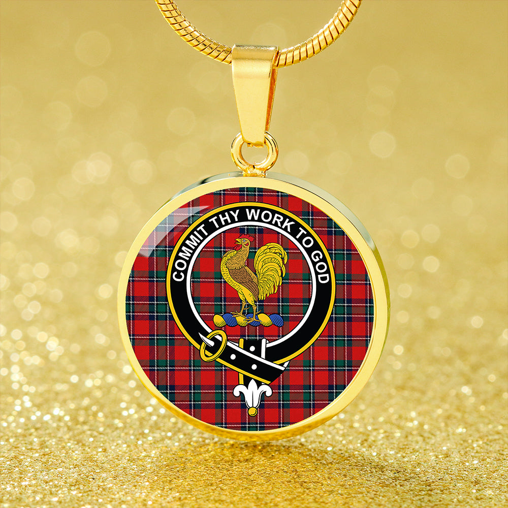 Scottish Tartan Sinclair Lyon Count Modern Clan Circle Necklace Classic Style