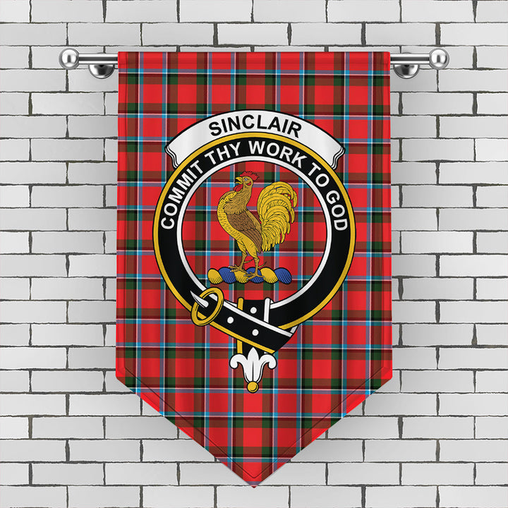 Sinclair Modern Tartan Classic Crest Gonfalon
