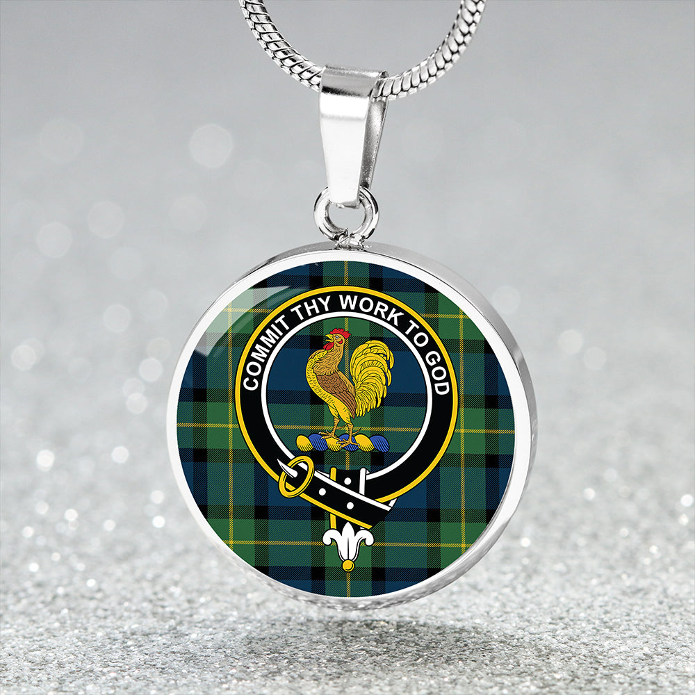 Scottish Tartan Sinclair of Ulster Modern Clan Circle Necklace Classic Style