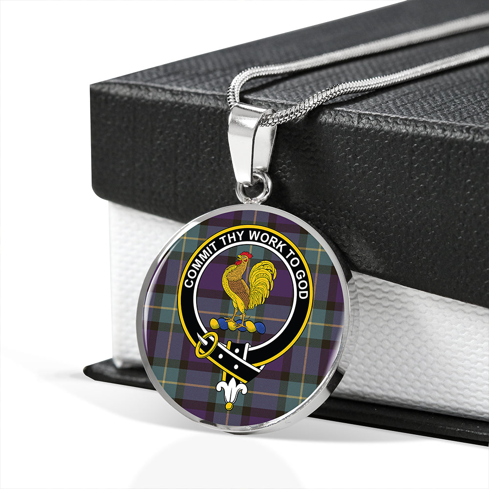 Scottish Tartan Sinclair of Ulster Weathered Clan Circle Necklace Classic Style