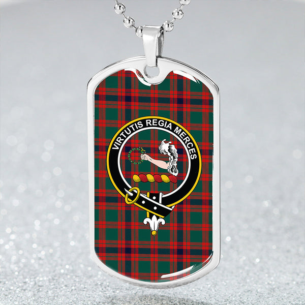 Skene Modern Clan Badge Classic Tartan Dog Tag Necklace