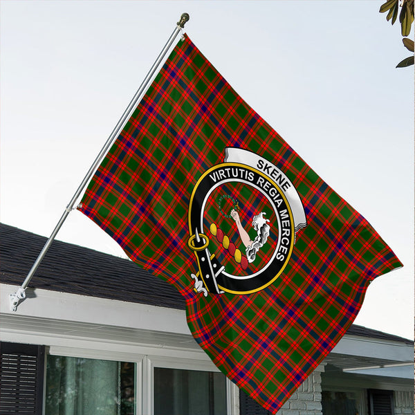 Skene Modern Tartan Classic Crest House Flag