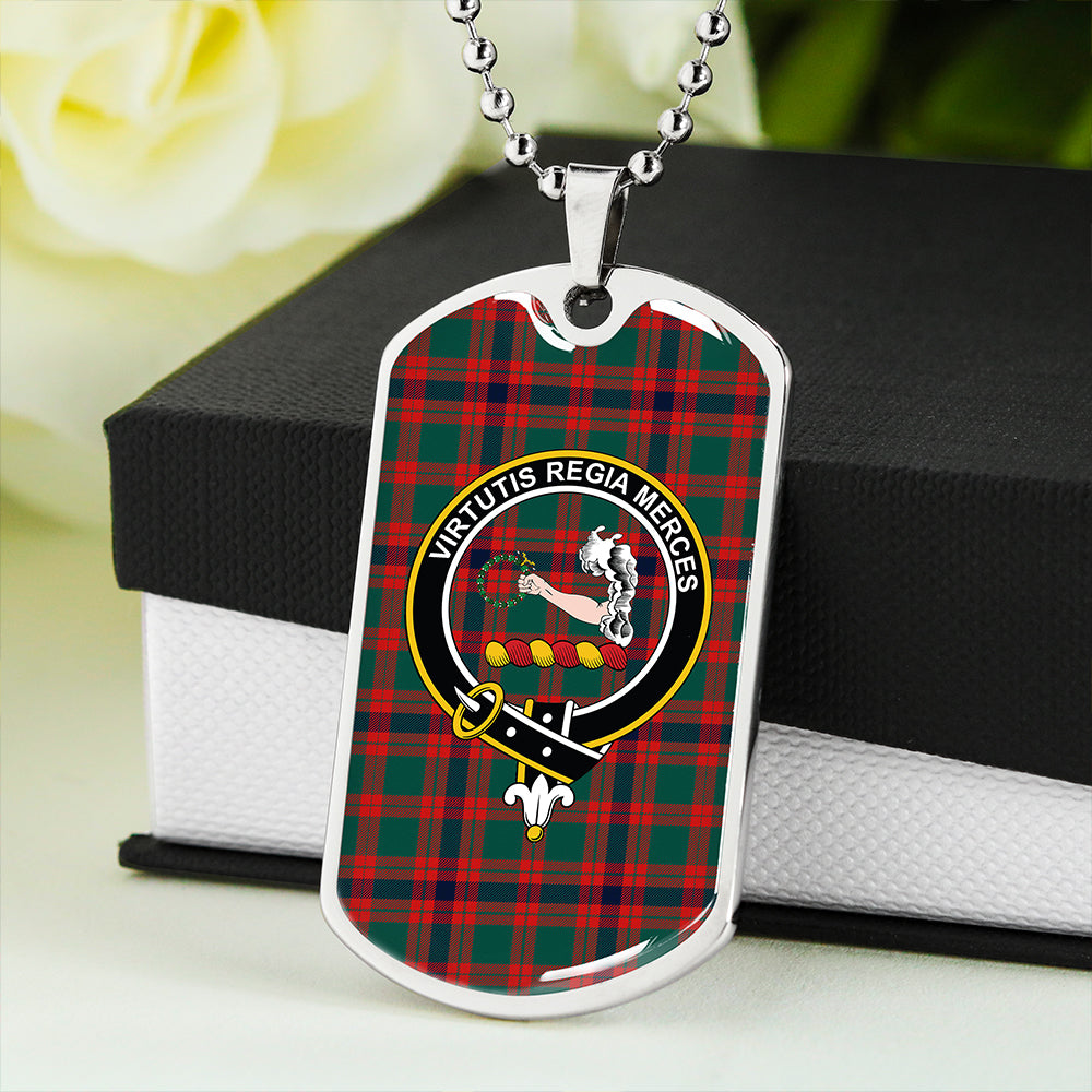 Skene Modern Clan Badge Classic Tartan Dog Tag Necklace