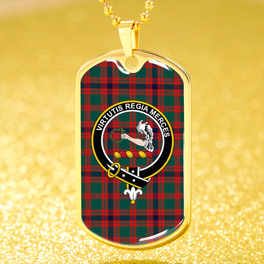 Skene Modern Clan Badge Classic Tartan Dog Tag Necklace