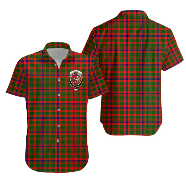 Scottish Tartan Skene Modern Clan Short Sleeve Casual Shirt Crest Style