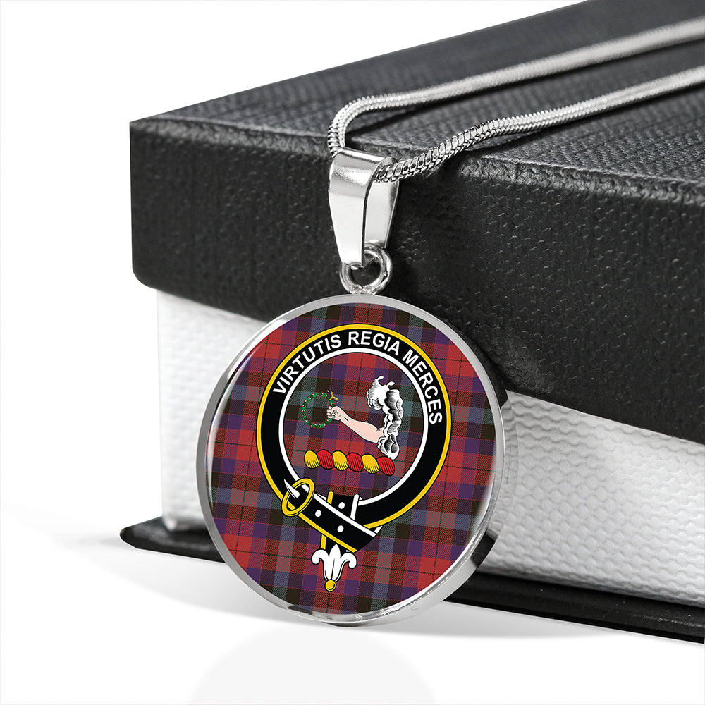 Scottish Tartan Skene of Cromar (Cant version) Weathered Clan Circle Necklace Classic Style