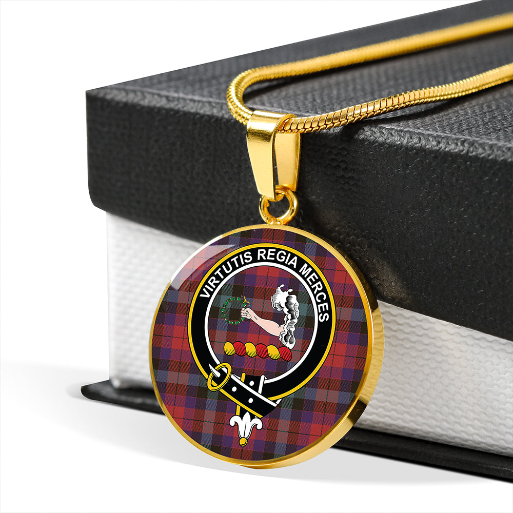 Scottish Tartan Skene of Cromar (Cant version) Weathered Clan Circle Necklace Classic Style