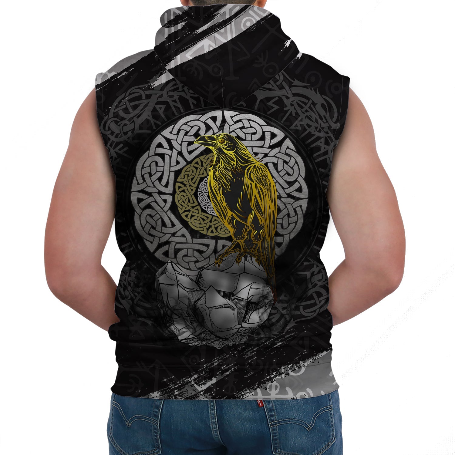 Viking Sleeveless Hoodie Odin God Of Asgard