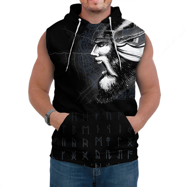 Viking Sleeveless Hoodie Warrior Tattoo 3D