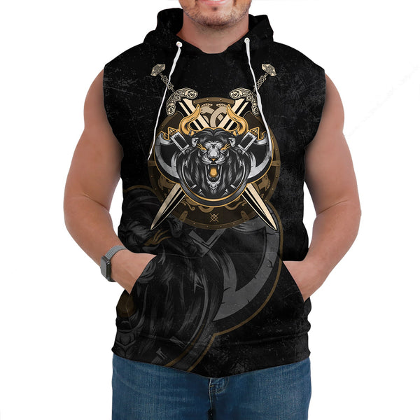 Viking Sleeveless Hoodies Viking Lion