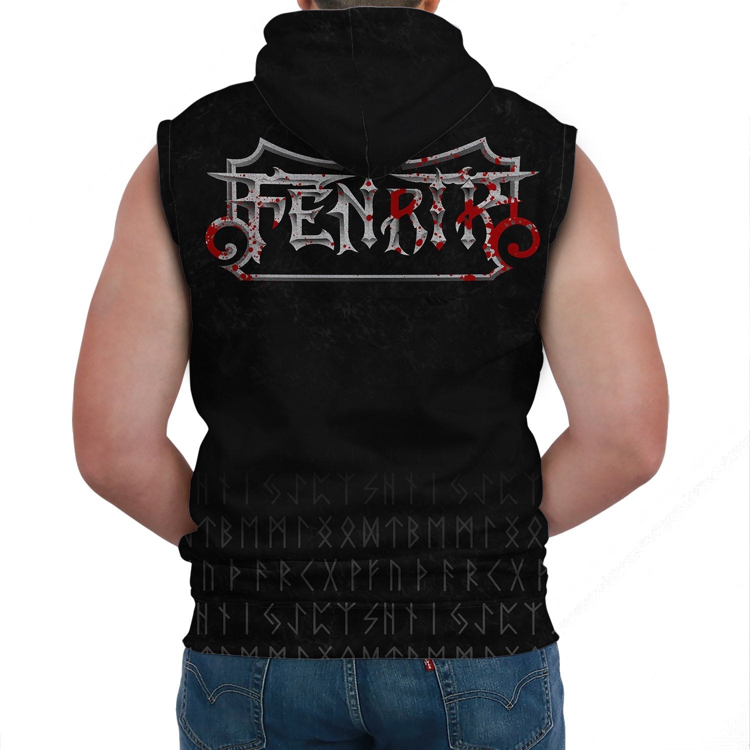 Viking Sleeveless Hoodie Vikings Blood Fenrir Blood