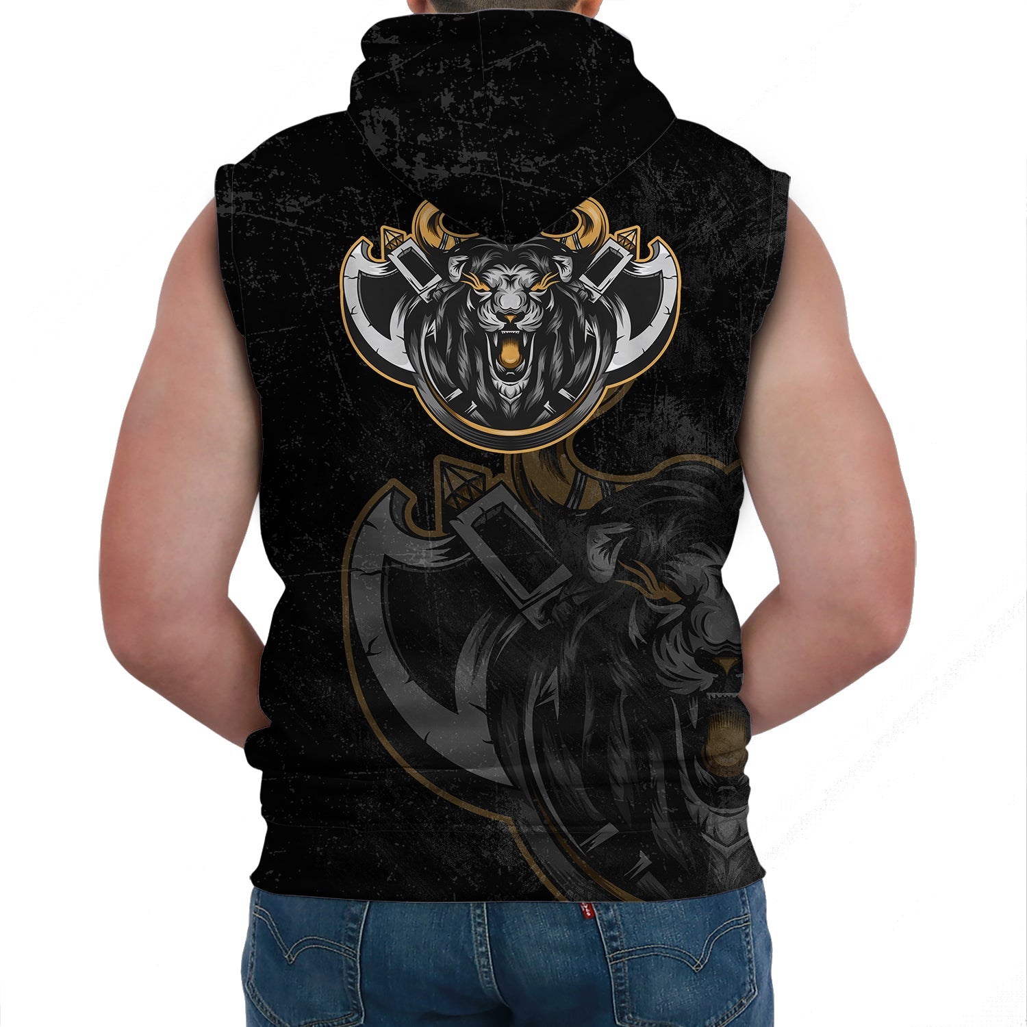 Viking Sleeveless Hoodies Viking Lion