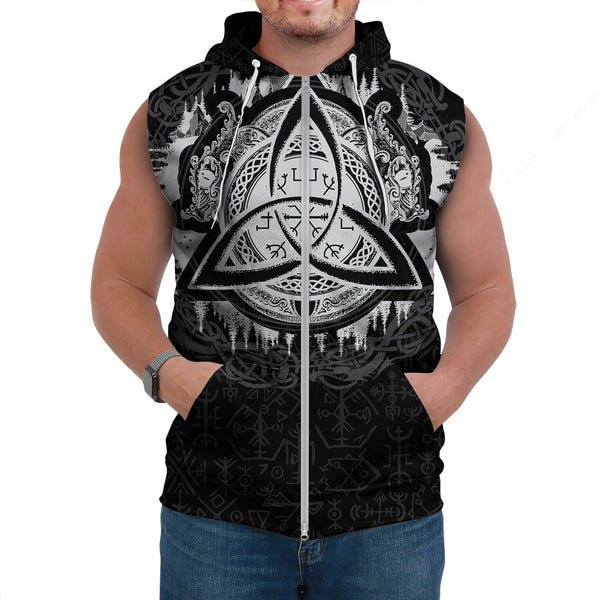 Viking Sleeveless Hoodie Dragon Celtic