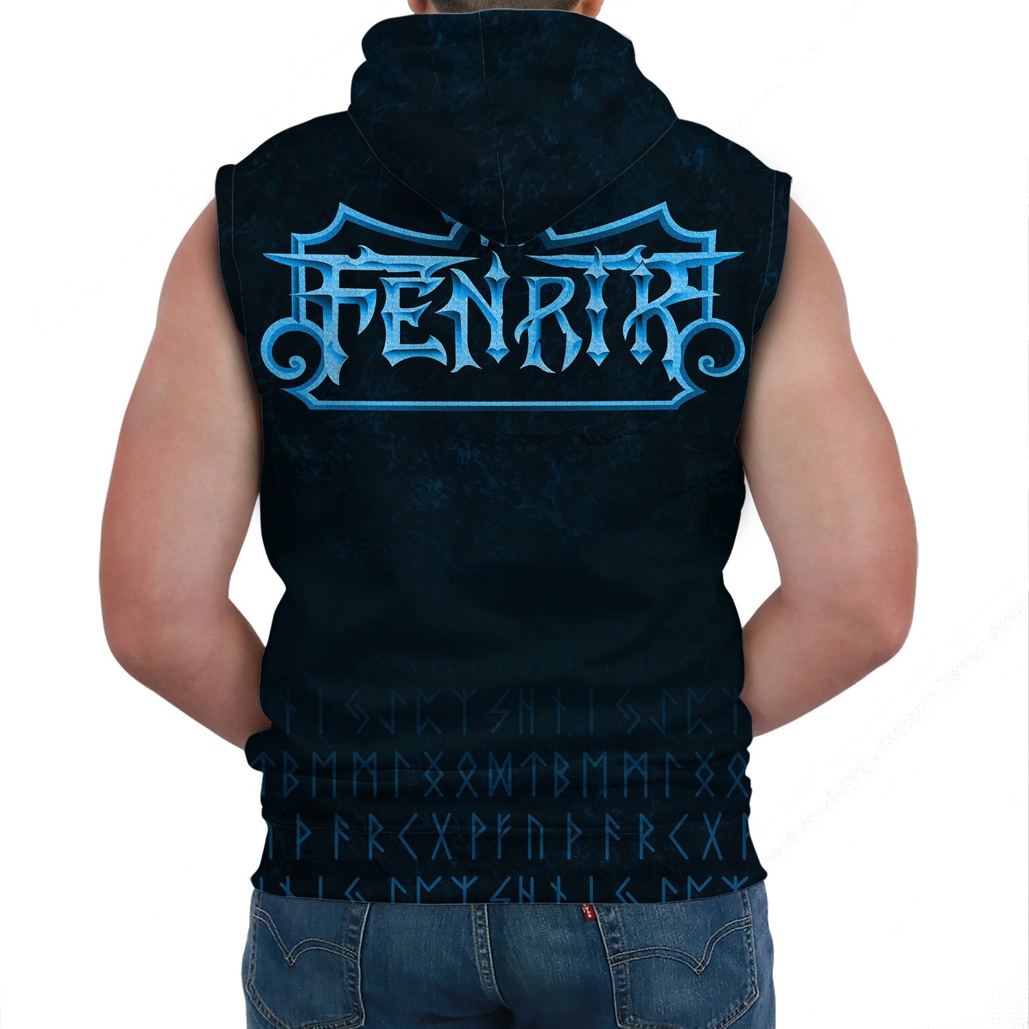 Viking Sleeveless Hoodie Fenrir Wolf