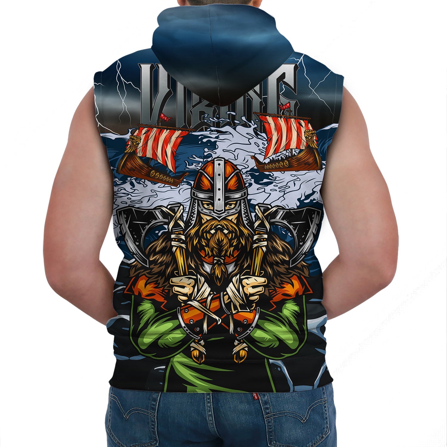 Viking Sleeveless Hoodie 3D Odin