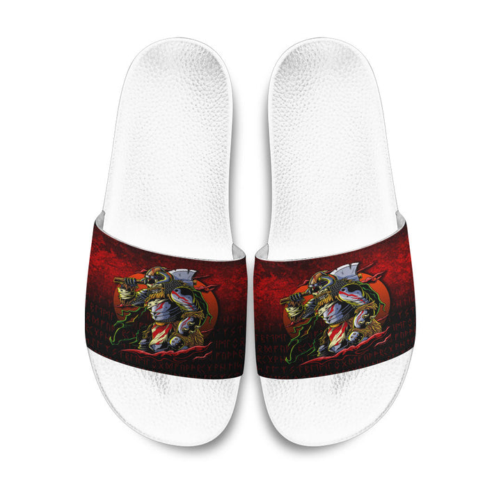 Viking Slide Sandals Samurai Viking Warrior Ronin Berserk Armor Axe ...