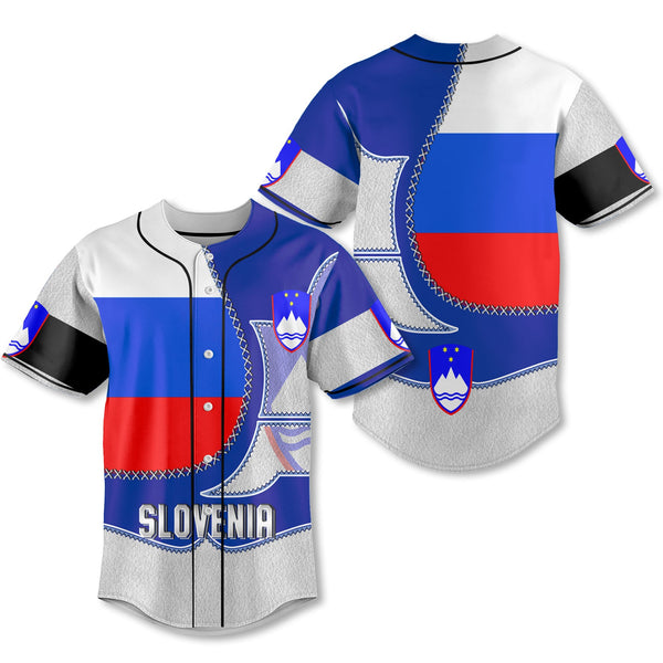 Slovenia Baseball Jersey Flag & Coat Of Arms Leather Style