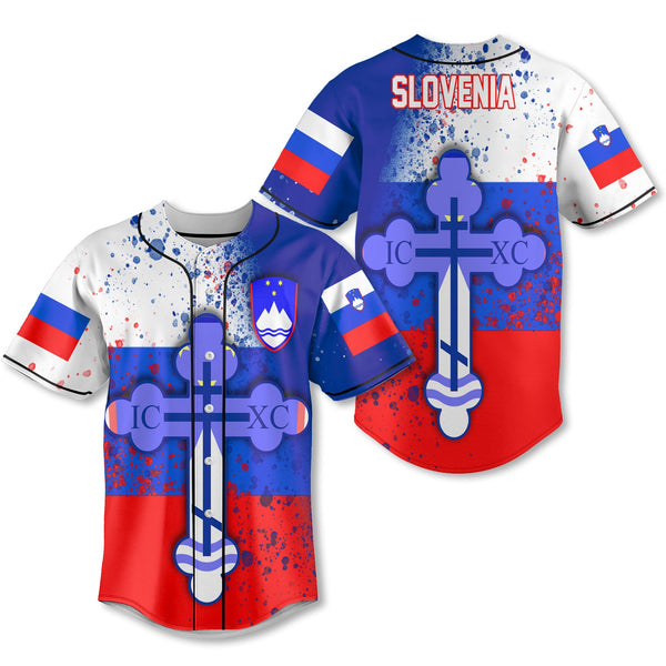 Slovenia Baseball Jersey Flag & Coat Of Arms Orthodox Style