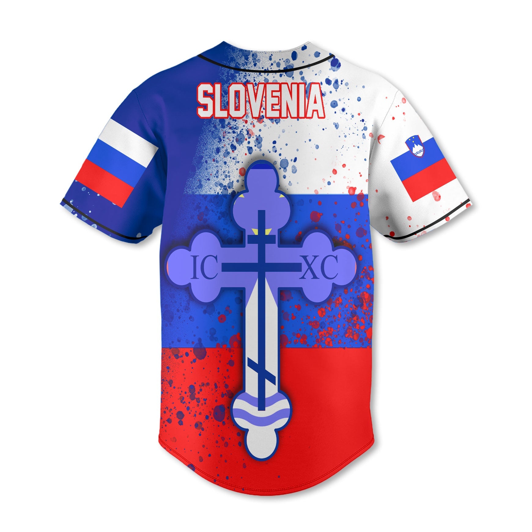 Slovenia Baseball Jersey Flag & Coat Of Arms Orthodox Style