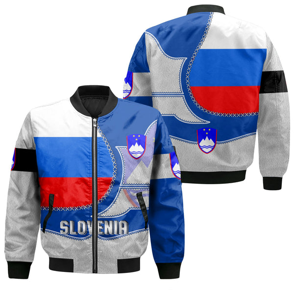 Slovenia Bomber Jacket Flag & Coat Of Arms Leather Style