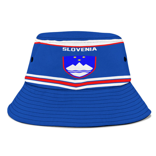 Slovenia Bucket Hat Flag & Coat Of Arms Hockey Style