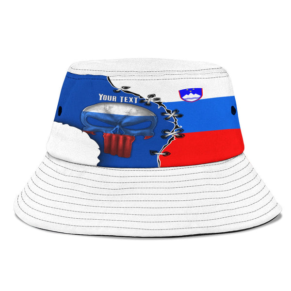 Slovenia Bucket Hat Flag & Coat Of Arms Skull Style