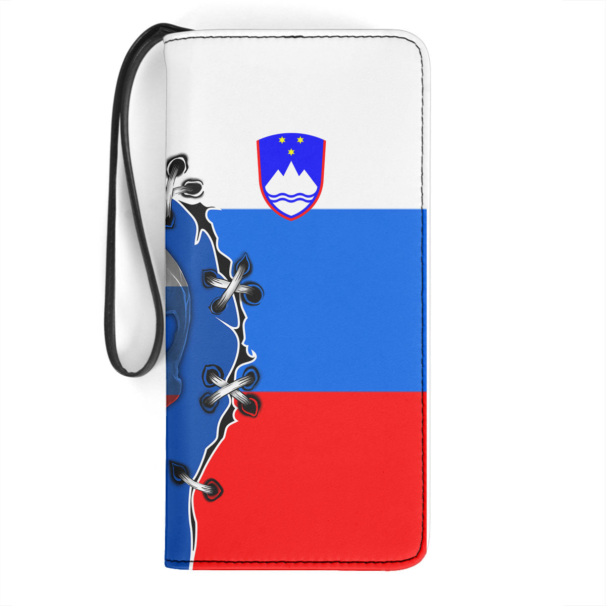 Slovenia Clutch Purse Flag & Coat Of Arms Skull Style