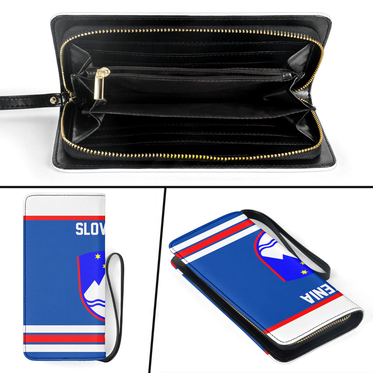 Slovenia Clutch Purse Flag & Coat Of Arms Hockey Style