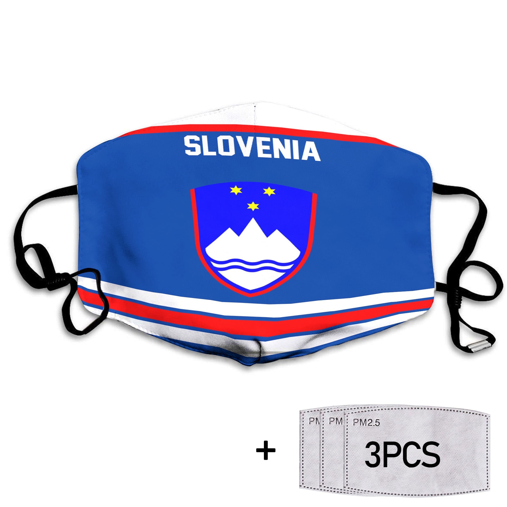 Slovenia Face Mask Flag & Coat Of Arms Hockey Style